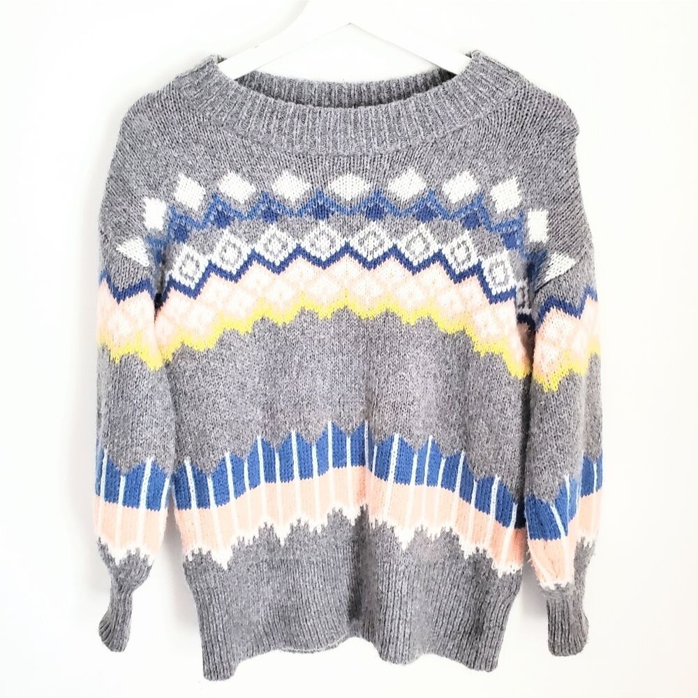 Ann Taylor Loft Fair Isle Wool Sweater PS